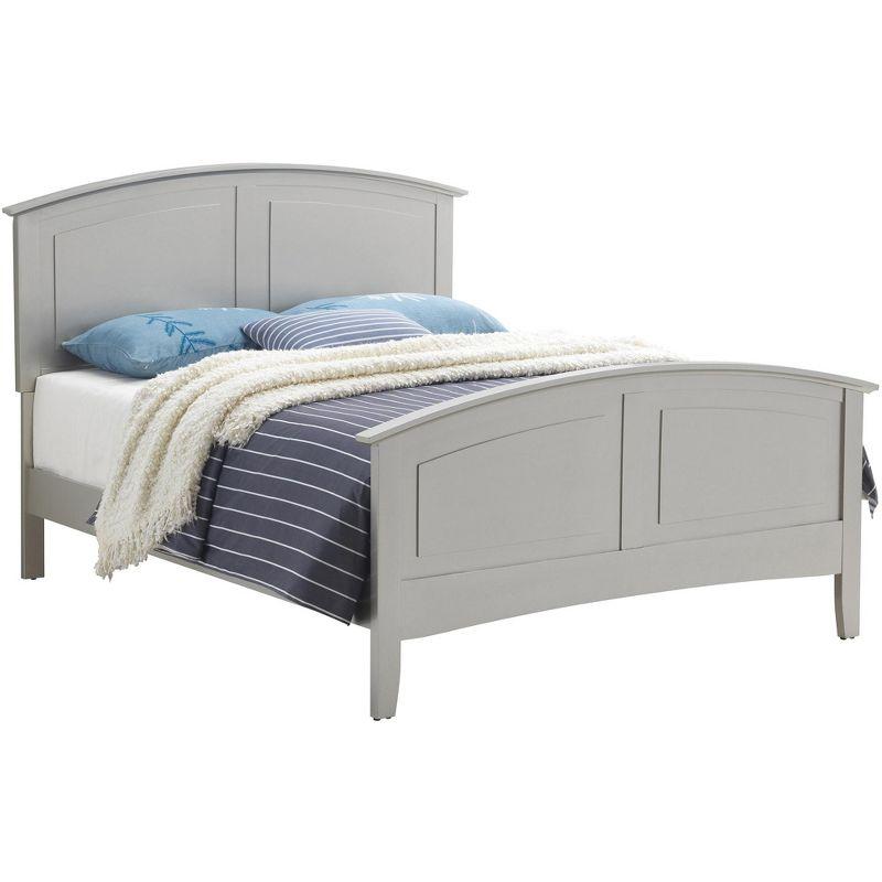 Rustic Silver Champagne King Bed with Curved Wood Headboard