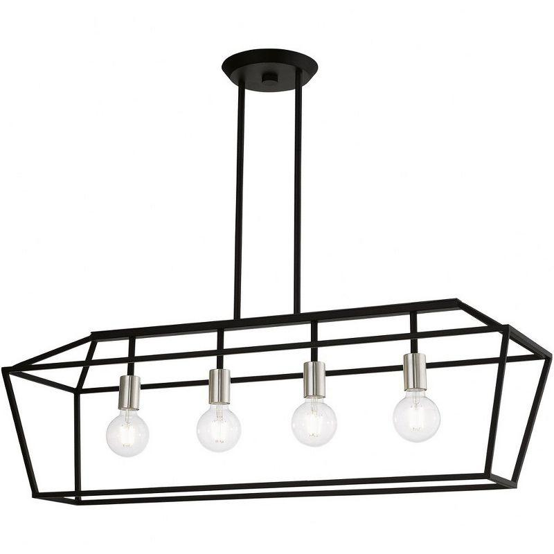 Livex Lighting Devone 4 - Light Chandelier in  Black/Brushed Nickel