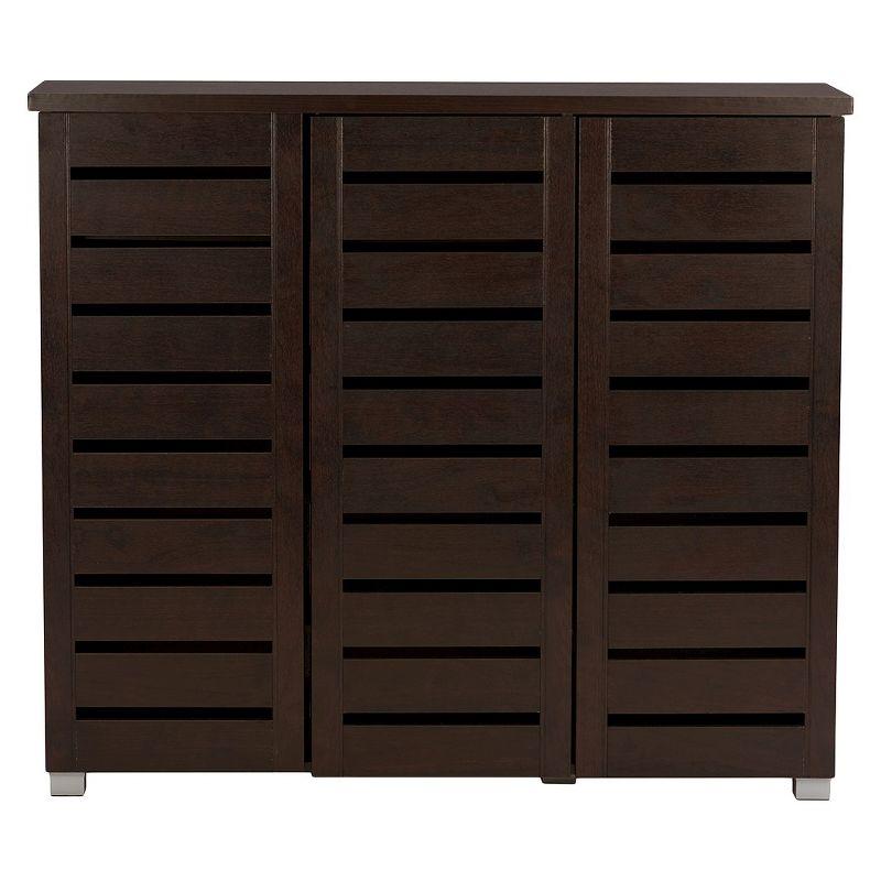 Adalwin Modern and Contemporary 3-Door Wooden Entryway Shoes Storage Cabinet: Organizer for 20 Pairs - Baxton Studio