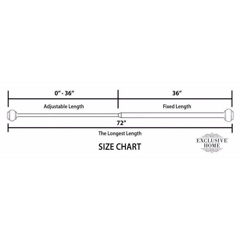 Exclusive Home 36"-72" Ogee Curtain Rod - Matte Bronze: Adjustable Iron Rod, Cage Finial, 25 lb Capacity