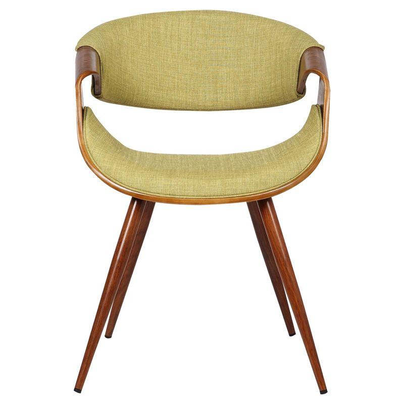 Butterfly Mid-Century Modern Dining Chair Green - Armen Living: Upholstered Walnut Legs, Polyester