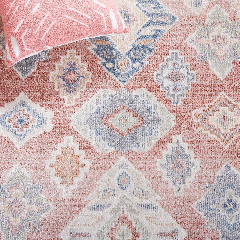 Blair Washable BLR218 Power Loomed Machine Washable Area Rug - Rose/Blue - 8'x10' - Safavieh.