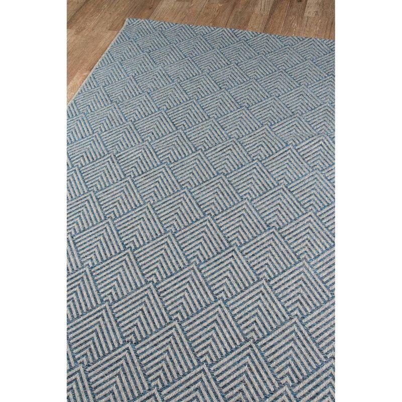 2'x10' Runner Como Bertrand Rug Blue - Momeni: Modern Geometric Indoor/Outdoor Medium Pile, 100% Polypropylene