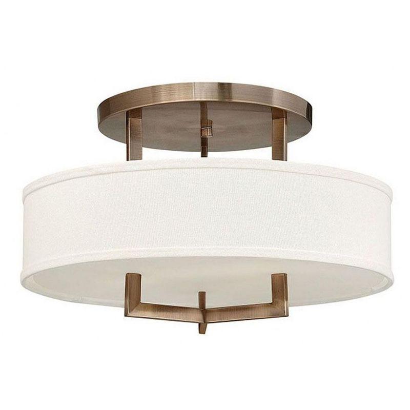 Hinkley Lighting Hampton 3 - Light Semi-Flush Mount in  Brushed Bronze