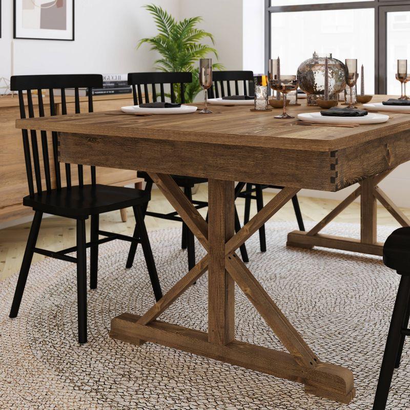 Taylor & Logan 84"x40" Hamish Rectangular Dining Table Brown: Seats Up to 8, Wood Frame, 1-Year Warranty