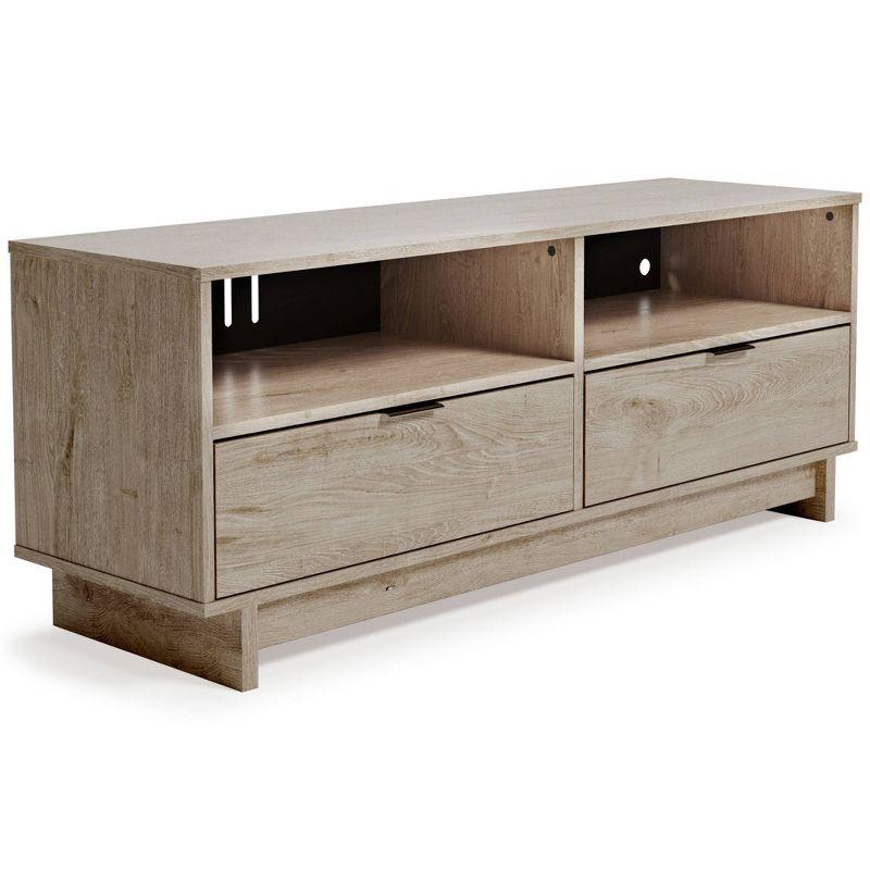 Oliah Medium TV Stand for TVs up to 48" Natural: Media Console with Drawers & Open Shelves - Signature Design by Ashley