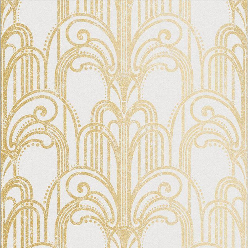 Art Deco Gold and Pearl Geometric Paste the Wall Wallpaper