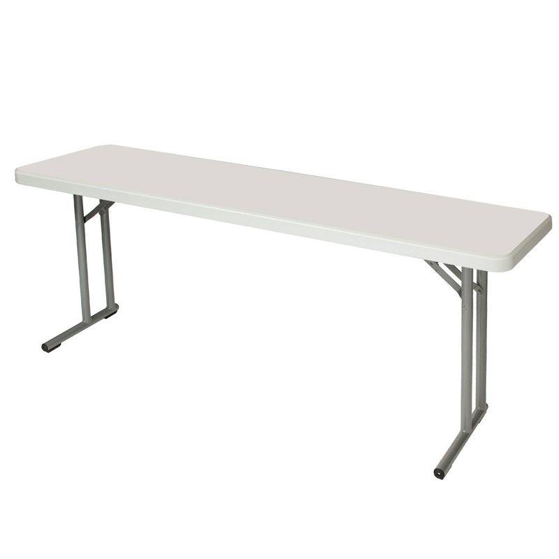 72'' Light Gray Plastic Folding Seminar Table with Steel Frame