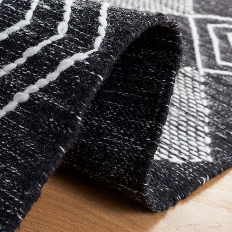 Kilim KLM306 Hand Woven Area Rug - Black/Ivory - 6'x6' - Safavieh.