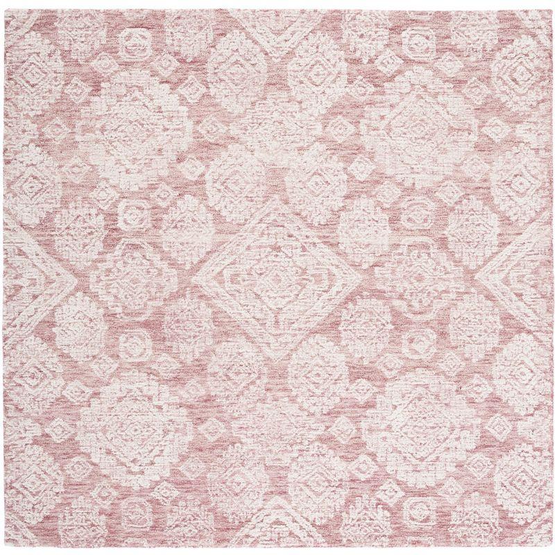 Metro MET987 Hand Tufted Indoor Area Rug - Dark Pink/Ivory - 6'x6' - Safavieh