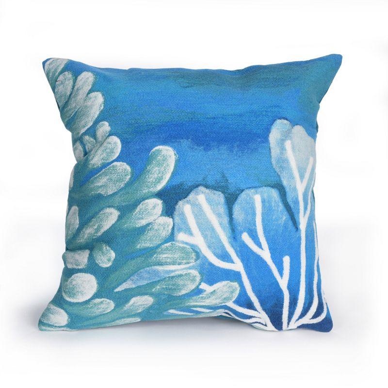 Blue Coastal Reef Indoor/Outdoor Square Pillow