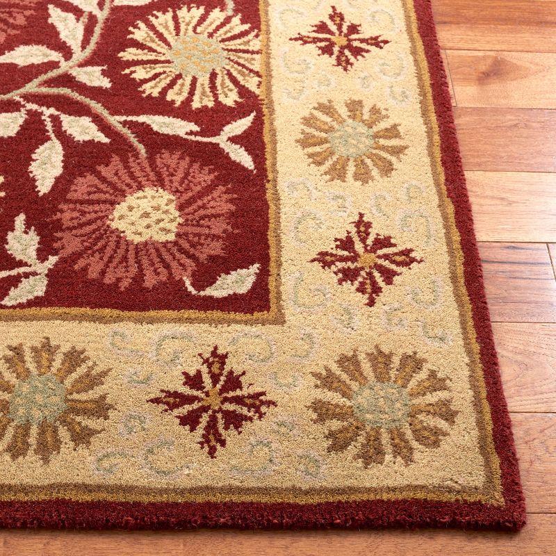 Heritage Red and Beige Hand-Tufted Wool Area Rug