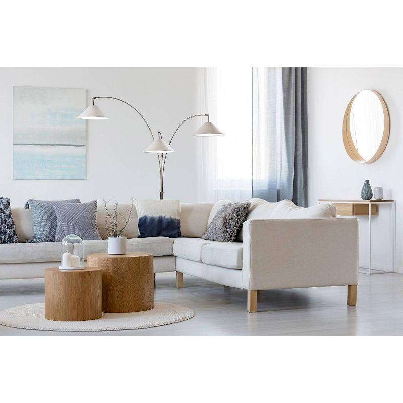 Braxton 3 Arm Arc Lamp Brushed Steel - Adesso: Modern Multi-Head, ETL Listed, Metal Body with Polyester Shade