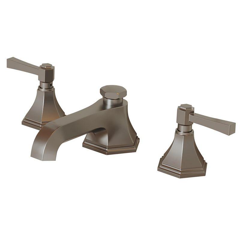 Nickel Widespread Double Handle Bathroom Faucet with Metal Drain