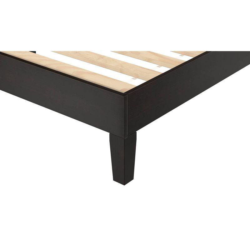 Nix Black Pine Wood Queen Platform Bed with Drawer