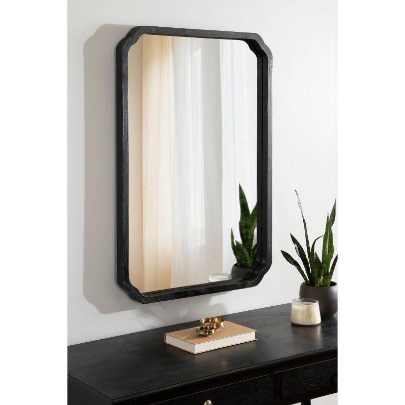 Kate & Laurel All Things Decor 24"x36" Marston Farmhouse Rectangle Wall Mirror Black: Modern Wood Frame, No Assembly Required