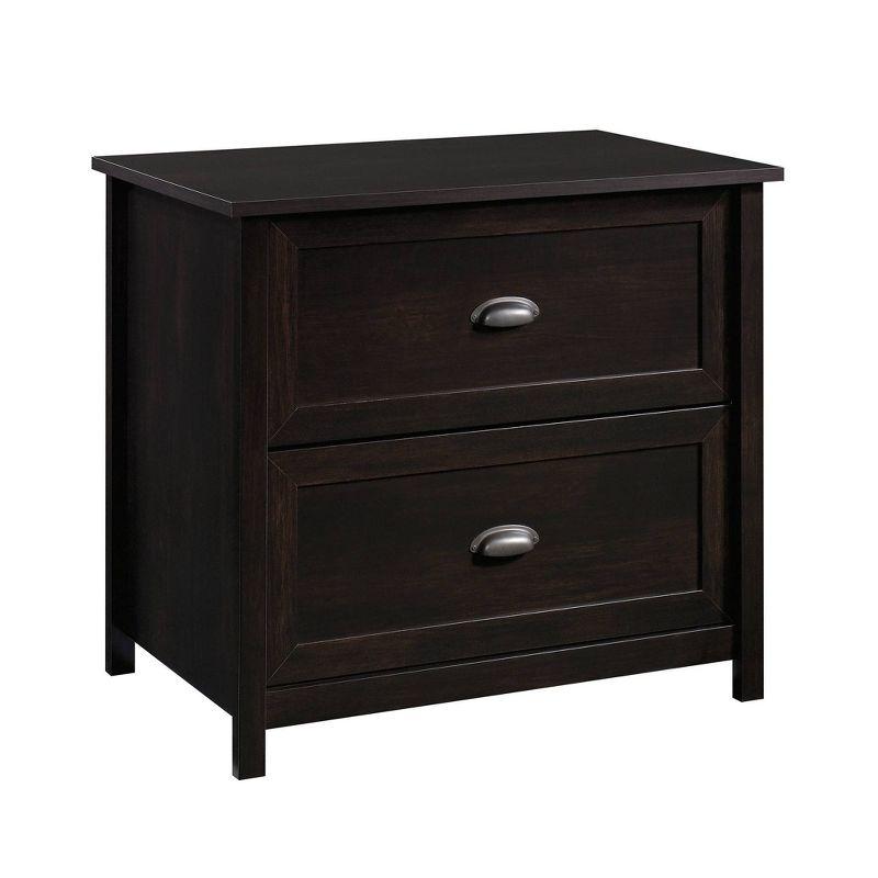 2 Drawer County Line Lateral File Cabinet Estate Black - Sauder: Modern Style, MDF, Paper Laminate Surface