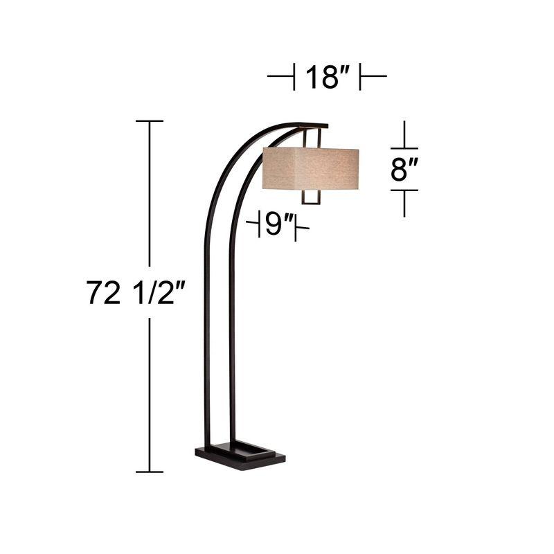 Pacific Coast Lighting Aiden Place Farmhouse Rustic 72 1/2" Tall Standing Floor Lamp Large Arc Foot Switch Brown Metal Oil Rubbed Bronze Finish