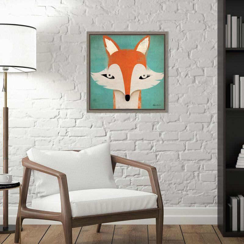 Amanti Art Fox by Ryan Fowler Canvas Wall Art Print Framed 16-in. x 16-in.