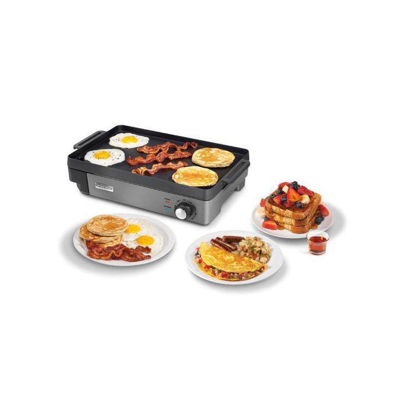 Hamilton Beach Cast Iron Griddle 38560: Electric Nonstick Flattop for Pancakes, 1800W, Hand Wash, 3-Year Warranty