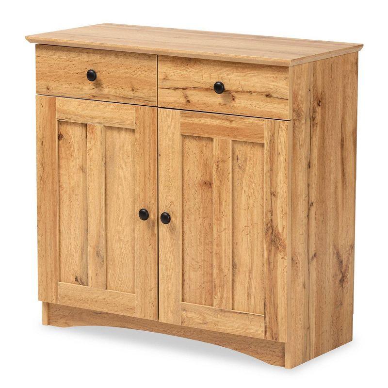 Lauren 31.5" Oak Brown Wood 2-Door Buffet Cabinet