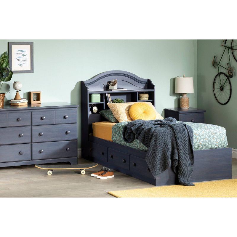 Country Charm Blueberry Kids' Nightstand with Wooden Knobs