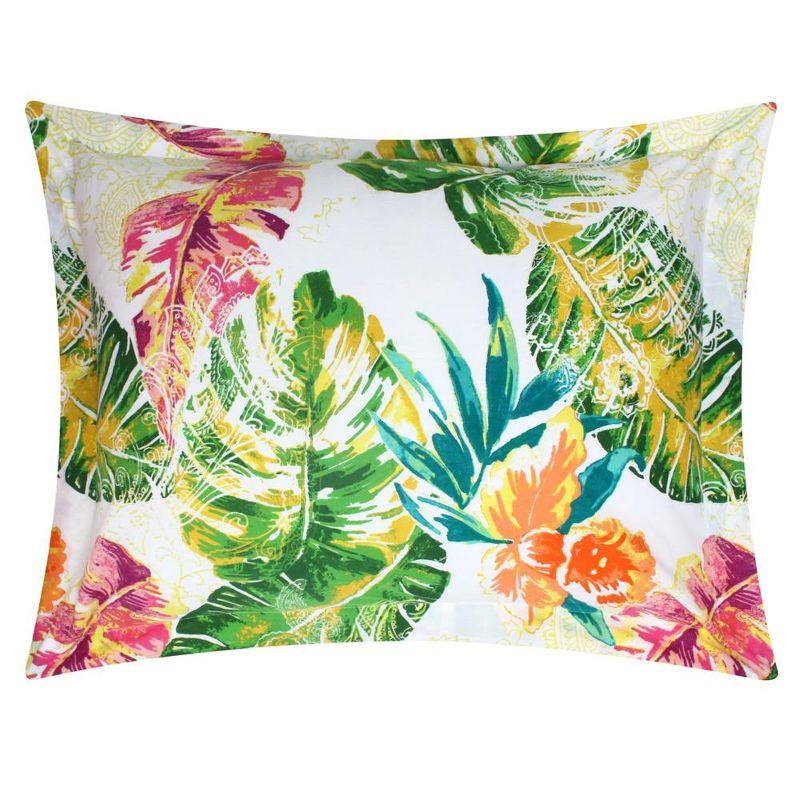 Greenland Home Fashions Tropics Luxurious Comfortable Ultra Soft Pillow Sham Coral