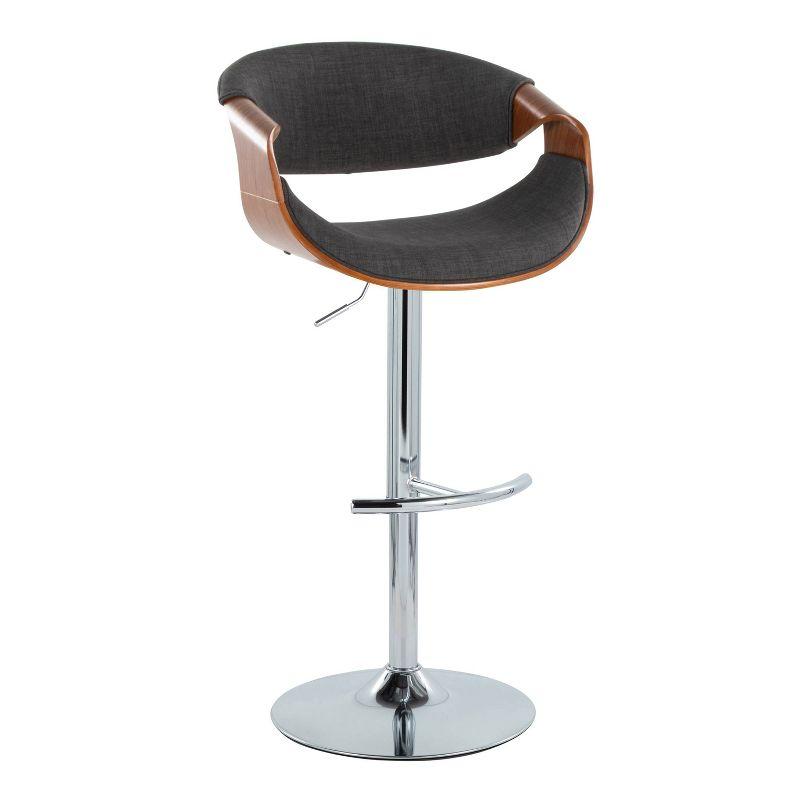 Swivel Upholstered Adjustable Height Counter Stool with Metal Frame