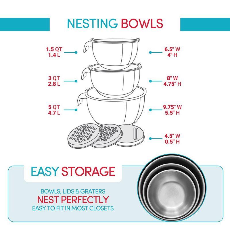 Belwares Stainless Steel Nested Mixing Bowl Set