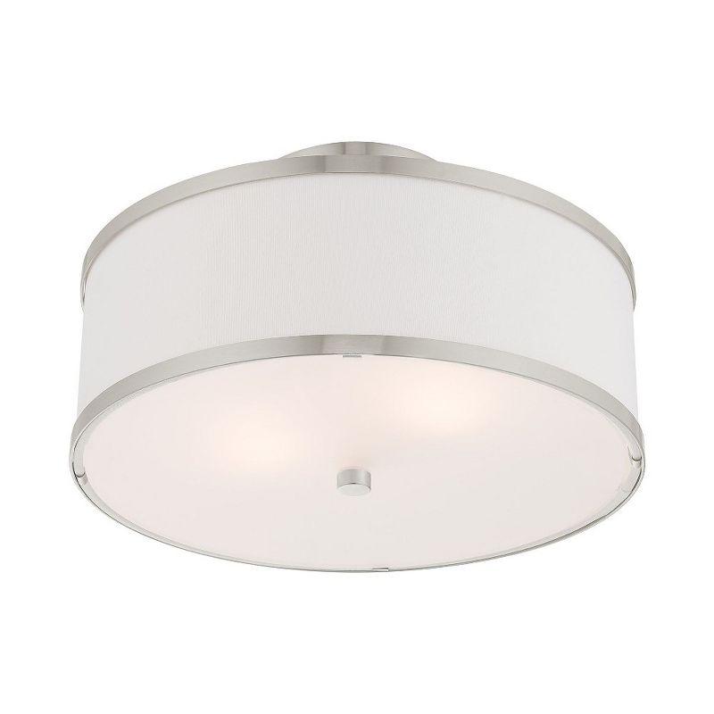 Livex Lighting Park Ridge 2 - Light Semi-Flush Mount in  Brushed Nickel