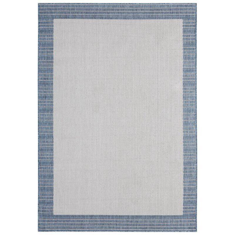 5'2" x 7'2" New York Patio Country Landry Indoor/Outdoor Rug Gray/Blue - Nicole Miller: UV & Weather-Resistant