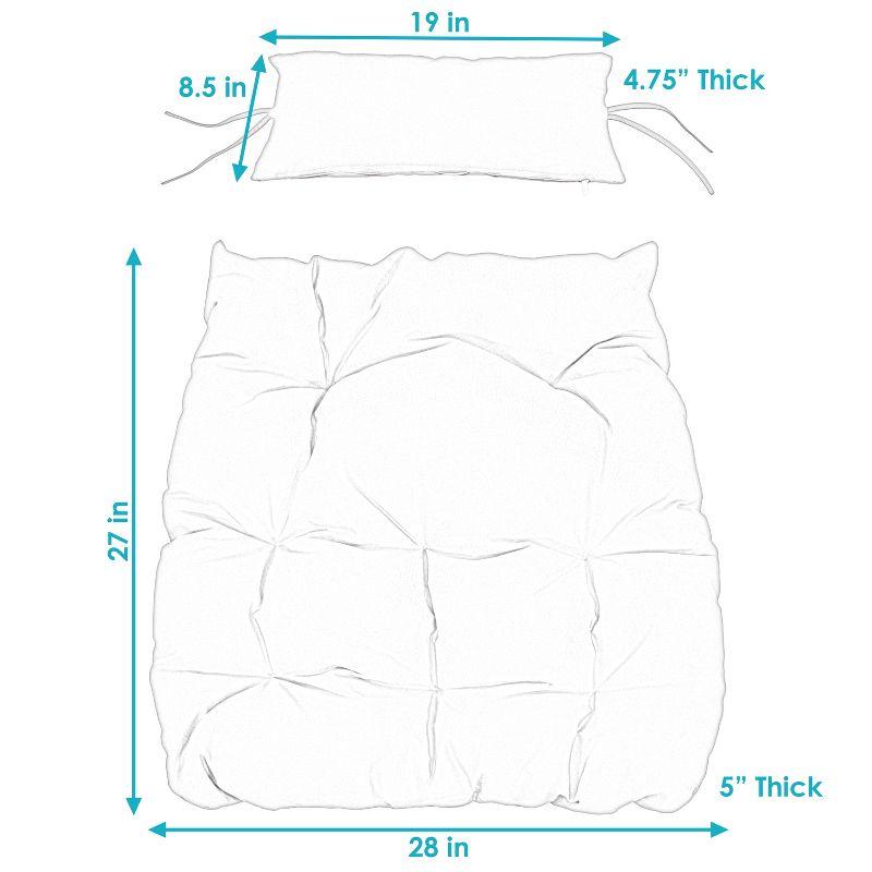 Sunnydaze Outdoor Replacement Headrest and Cushions for Phoebe Hanging Lounge Egg Chair - Gray - 2pc