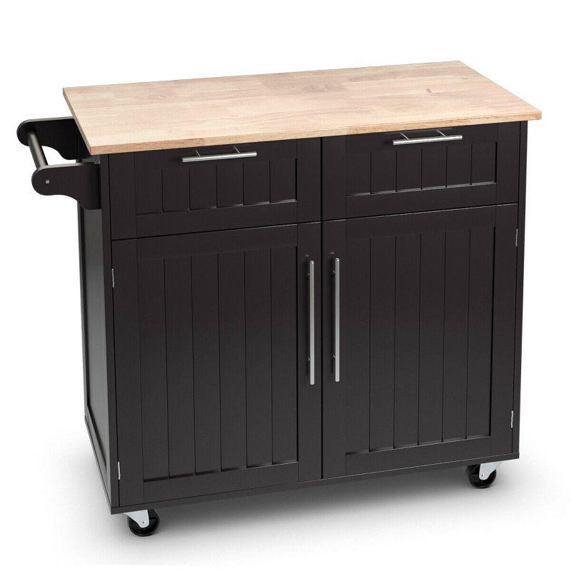 Costway Rolling Kitchen Cart Island Heavy Duty Storage Trolley Cabinet Utility