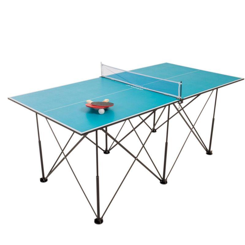 6' Blue Folding Table Tennis Table with Net