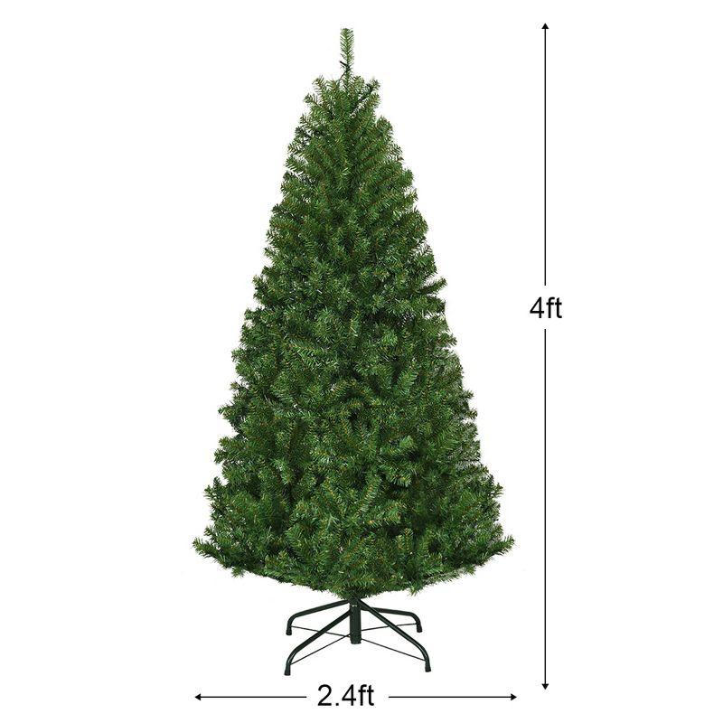 Costway 4/5/6/7/8/9 Ft Pre-Lit Artificial Christmas Tree Hinged 100/150/350/500/750/1000 LED Lights