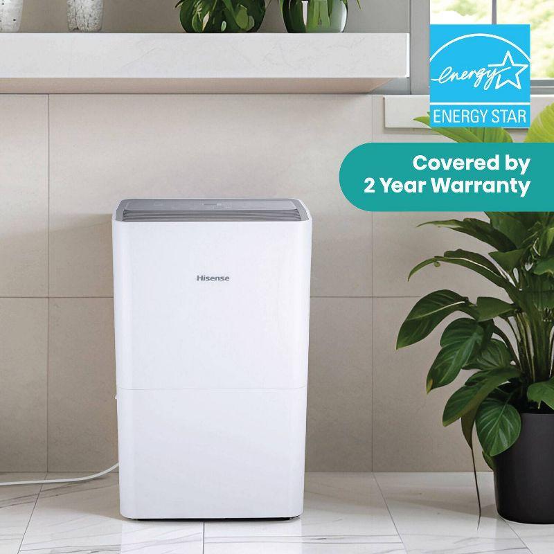 Hisense 50-pint Dehumidifier: Energy Star Certified, 3 Settings, 3000+ sq. ft. Coverage, Programmable Timer, Electrostatic Filter