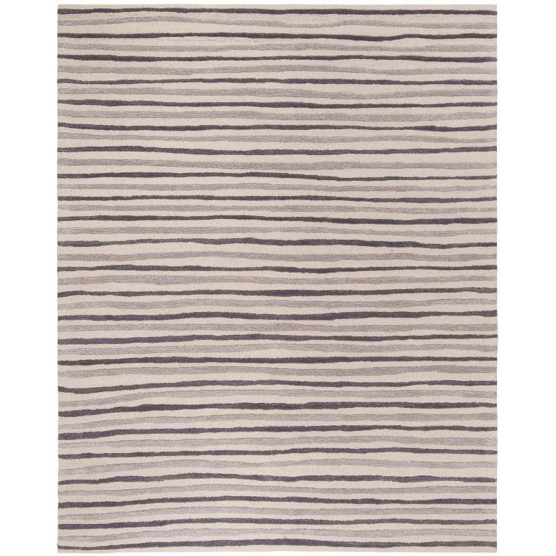Martha Stewart Hand Drawn Stripe - MSR3619 - Indoor Hand Tufted Area Rugs - Tilled Soil Brn - 8'x10'
