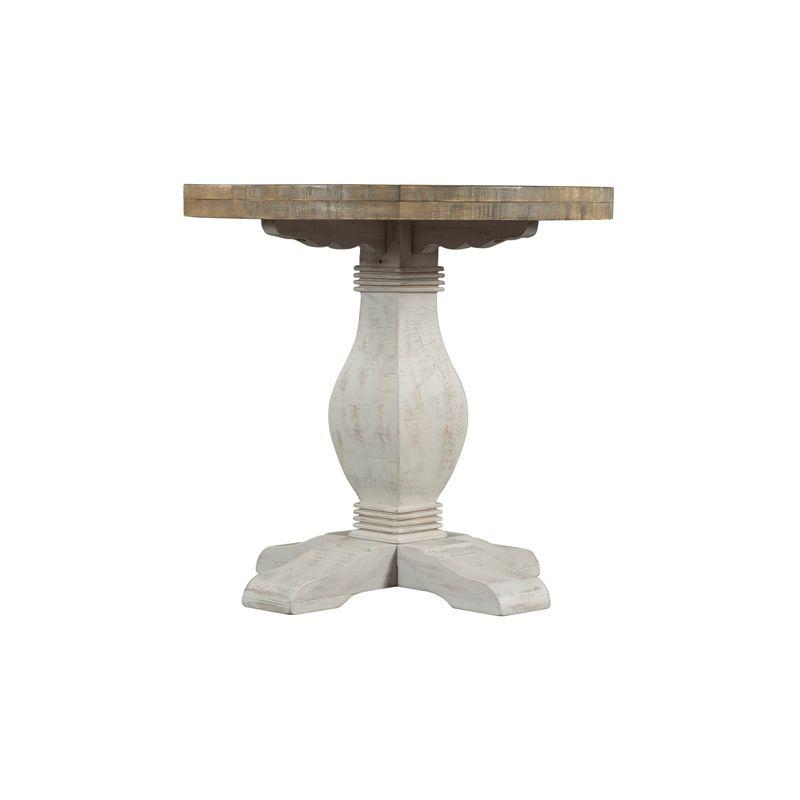 Napa Solid Wood Round End Table White Stain and Natural - Martin Svensson Home