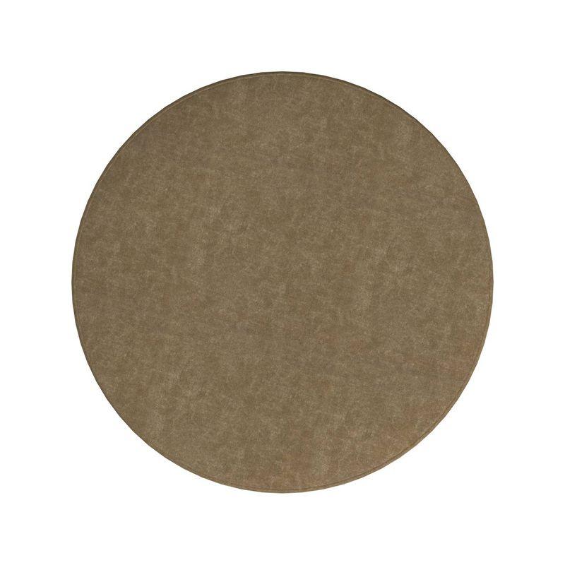 Sophia Ottoman Mocha - HomePop: Velvet Upholstered, Footrest, Round Bench, No Assembly Required