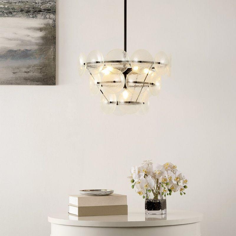 Landreth Chandelier - Black/Clear - Safavieh.