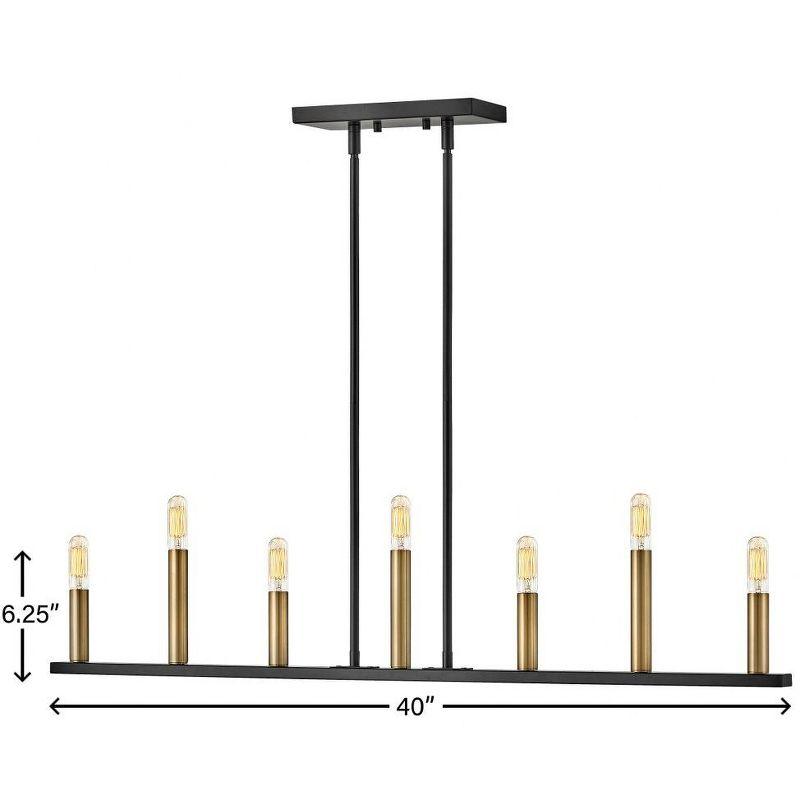 Lark Lazlo 7 - Light Chandelier in  Black/Lacquered Brass