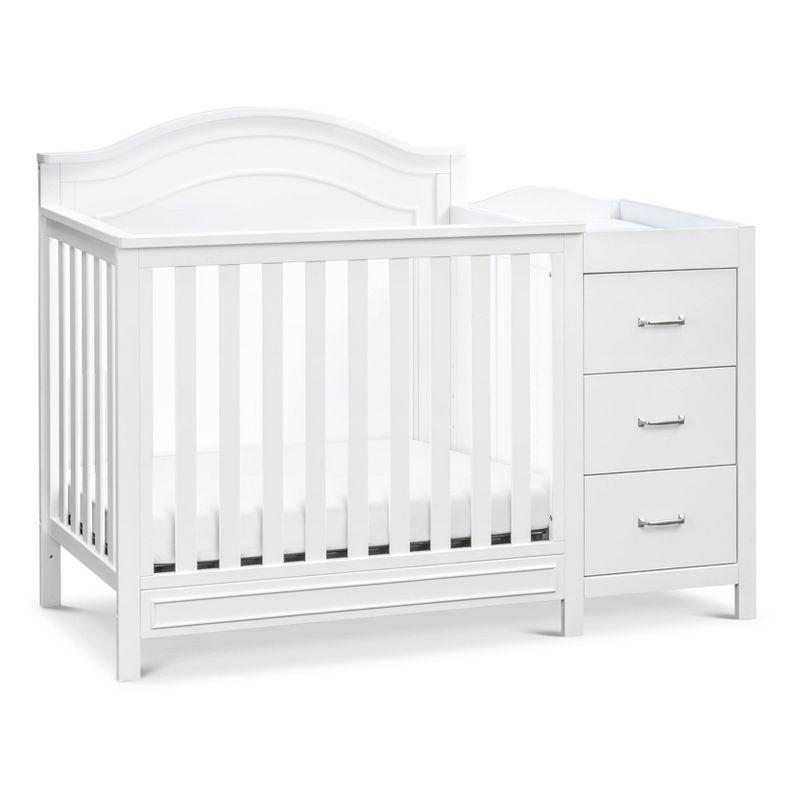 White 4-in-1 Convertible Mini Crib with Changer