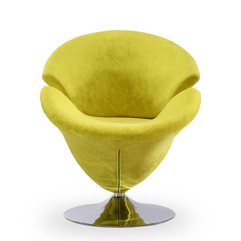 White Velvet Swivel Barrel Chair with Metal Base