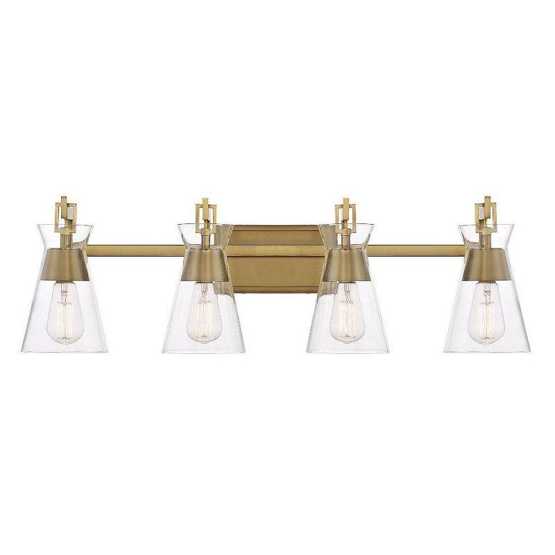 Mid-Century Modern Warm Brass Outdoor Wall Light - Dimmable