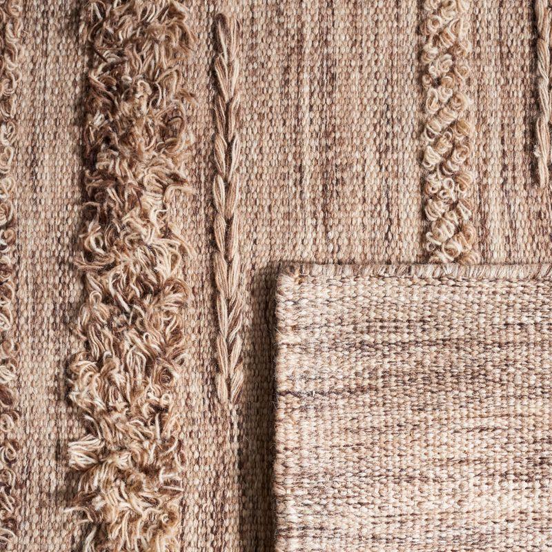Hartzler Hand-Woven Flatweave Wool/Cotton Brown/Beige Area Rug