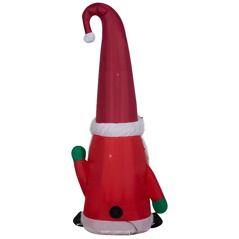 Gemmy Christmas Inflatable Gnome with Damask Cap Inflatable, 5 ft Tall, Multi