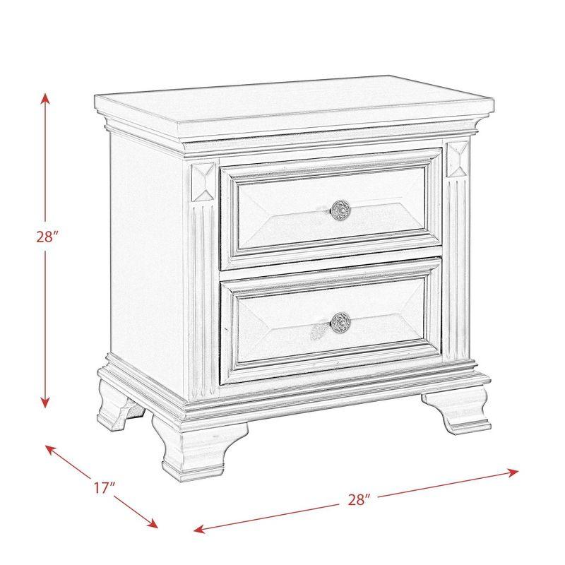 Trent Gray 2-Drawer Transitional Nightstand with Cedar Lining