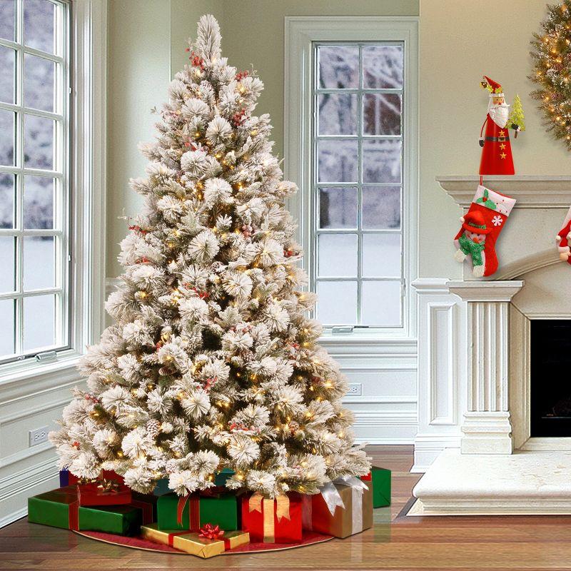 The Holiday Aisle® 7.5ft. Snowy Bedford Pine Tree with Clear Lights