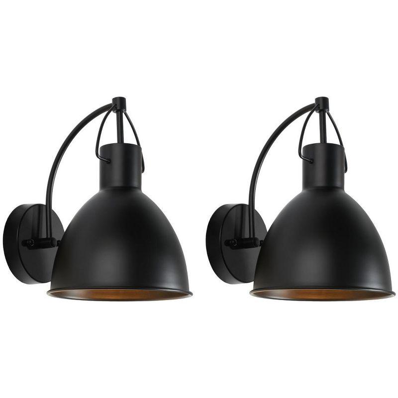 Priestly Black Steel Outdoor Wall Sconce Set of 2