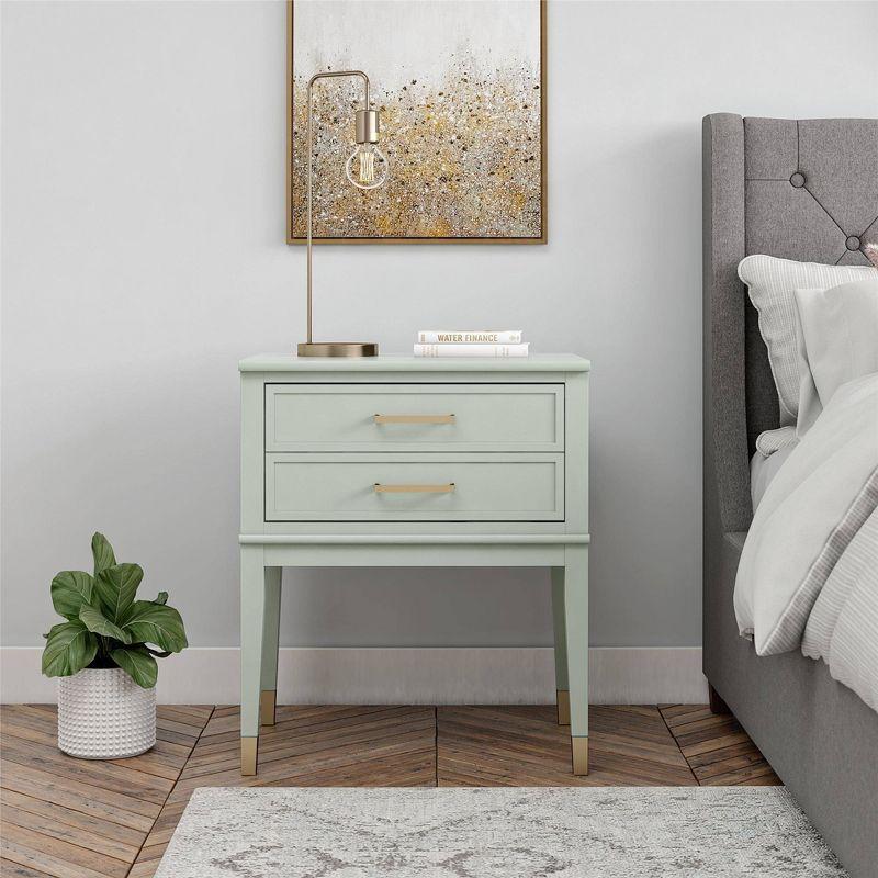 Westerleigh 30'' Pale Green Square Wood End Table with Gold Accents